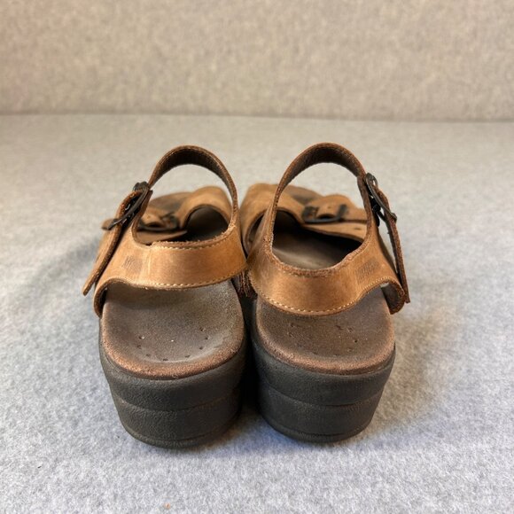 Mephisto Womens Size 38 / US 8 Brown Leather Adjustable Strap Sandals Buckles - Picture 4 of 14